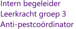 Intern begeleider Leerkracht groep 3 Anti-pestcoördinator